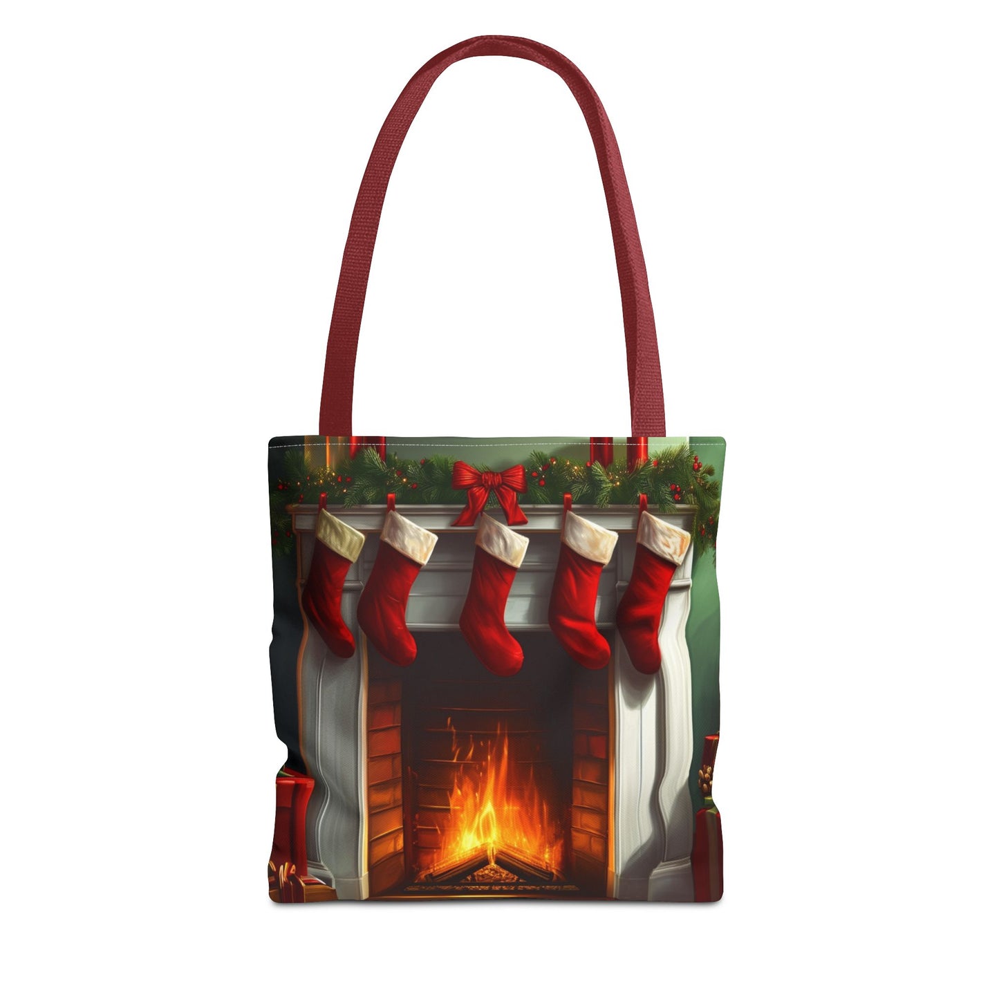 Stockings Over the Mantle Tote Bag (AOP)