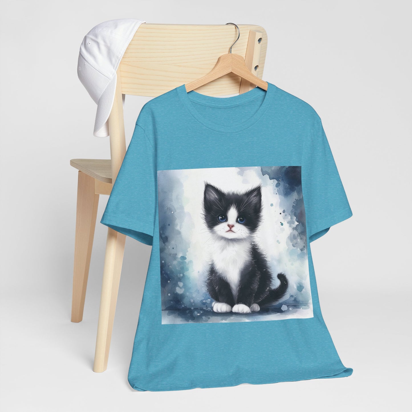 Watercolor Tuxedo Kitten Unisex Jersey Short Sleeve Tee