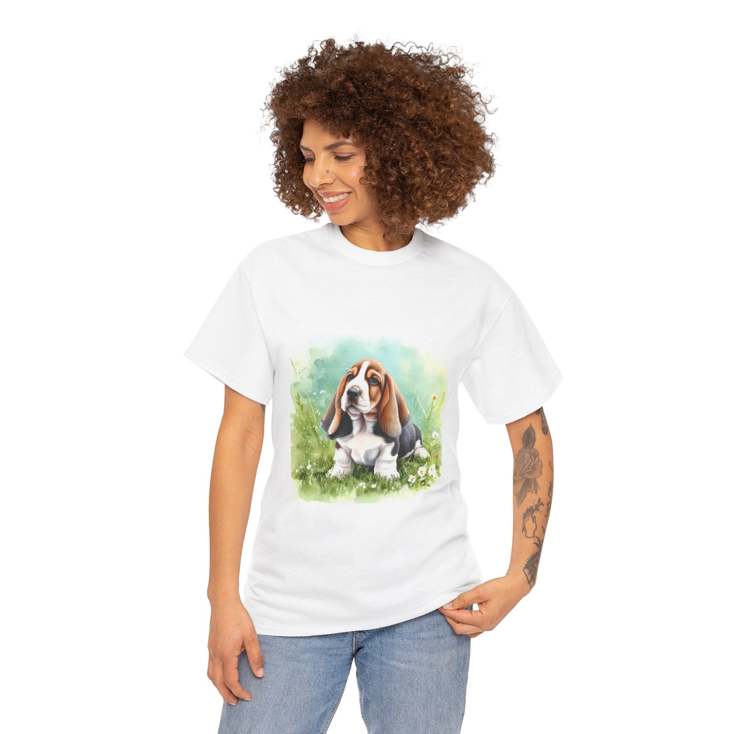 Basset Hound Unisex Heavy Cotton Tee