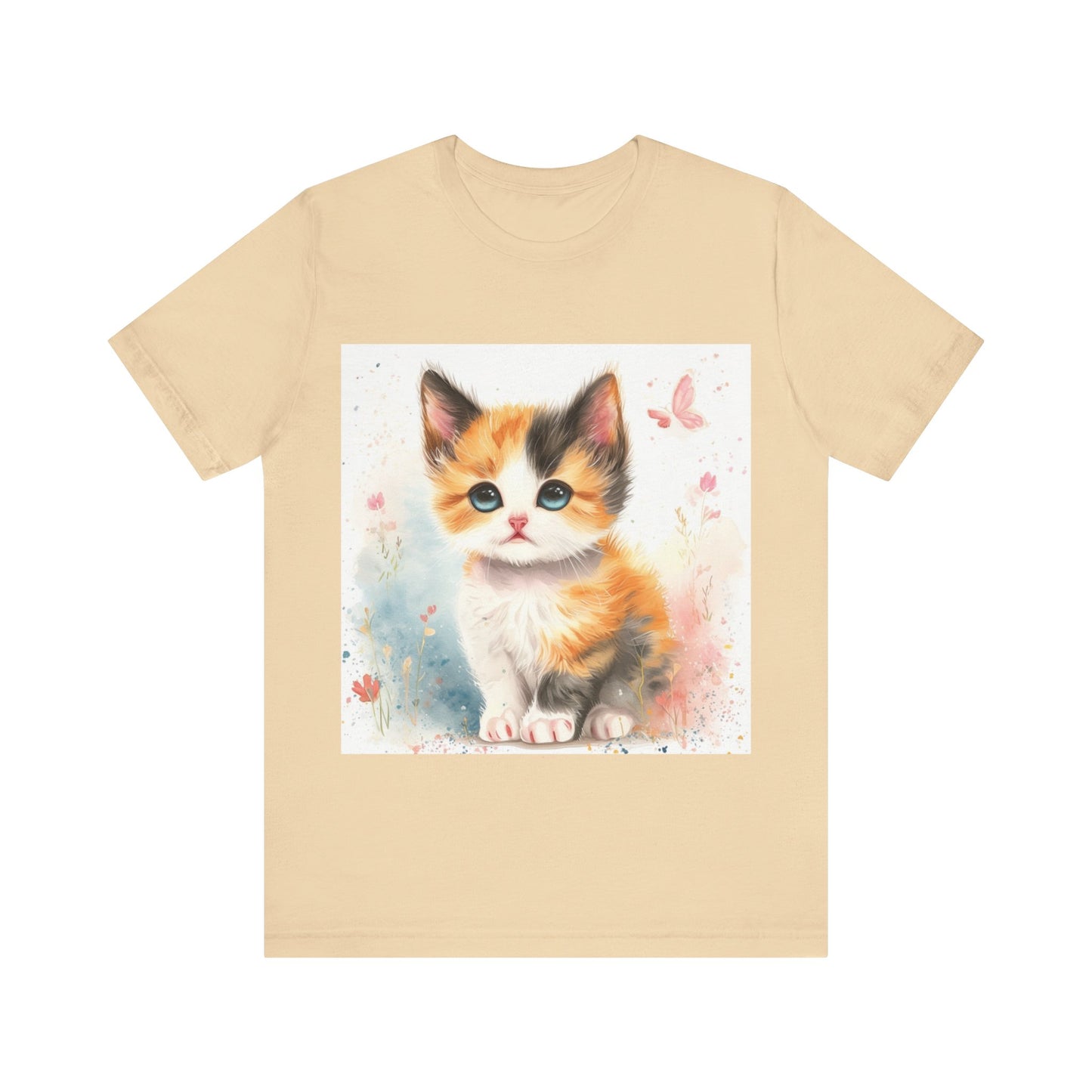 Butterfly Calico Kitten Unisex Jersey Short Sleeve Tee