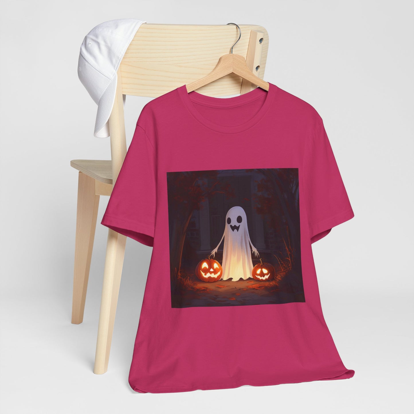 Cute Ghost and Pumpkins Unisex Jersey Short Sleeve Tee