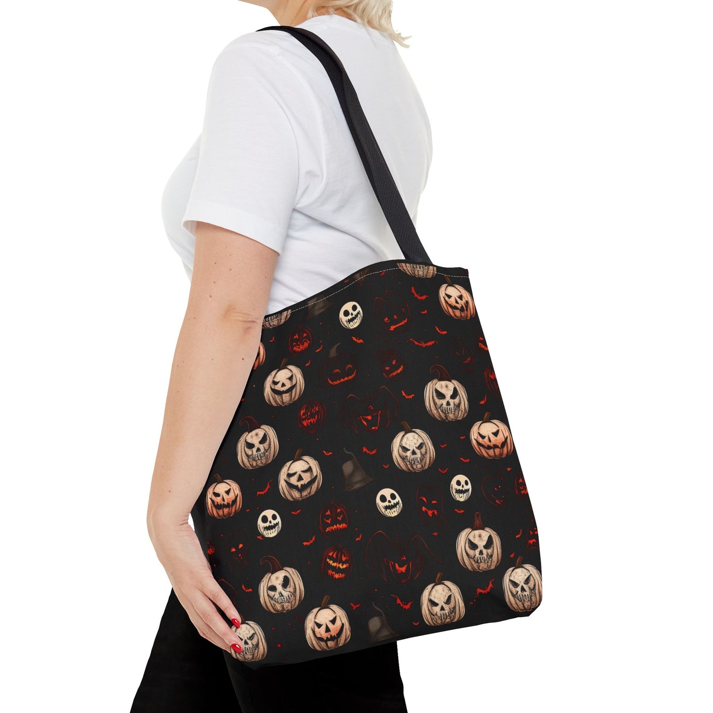 Spooky Halloween Pattern Tote Bag (AOP)