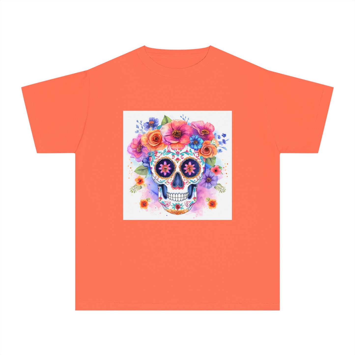 Colorful Sugar Skull Youth Midweight Tee