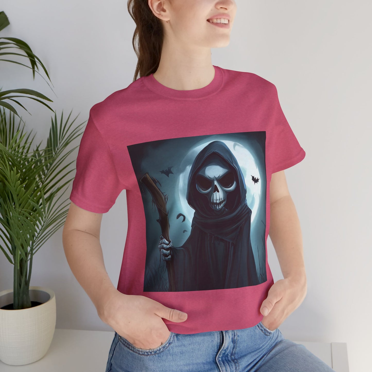 Spooky Grim Reaper Unisex Jersey Short Sleeve Tee