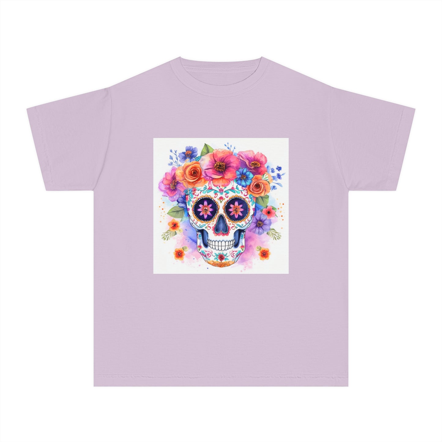 Colorful Sugar Skull Youth Midweight Tee