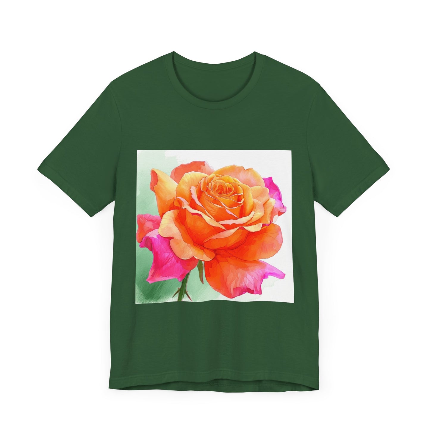 Radiant Rose Art Unisex Jersey Tee - Vibrant Rose Design