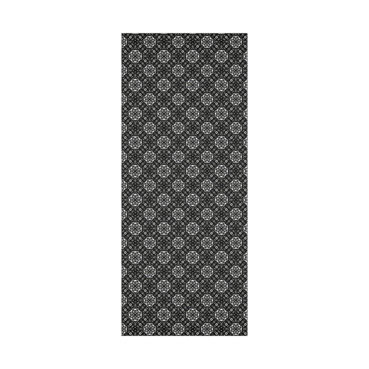 Black and Gray Flower Pattern Gift Wrap Papers