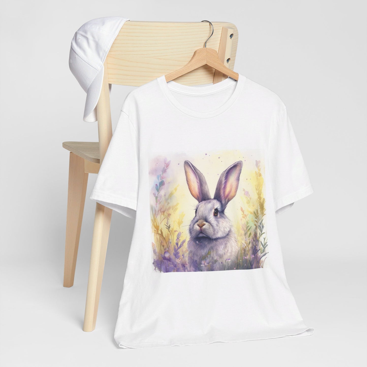 Realistic Cute Bunny Unisex Jersey Short Sleeve Tee