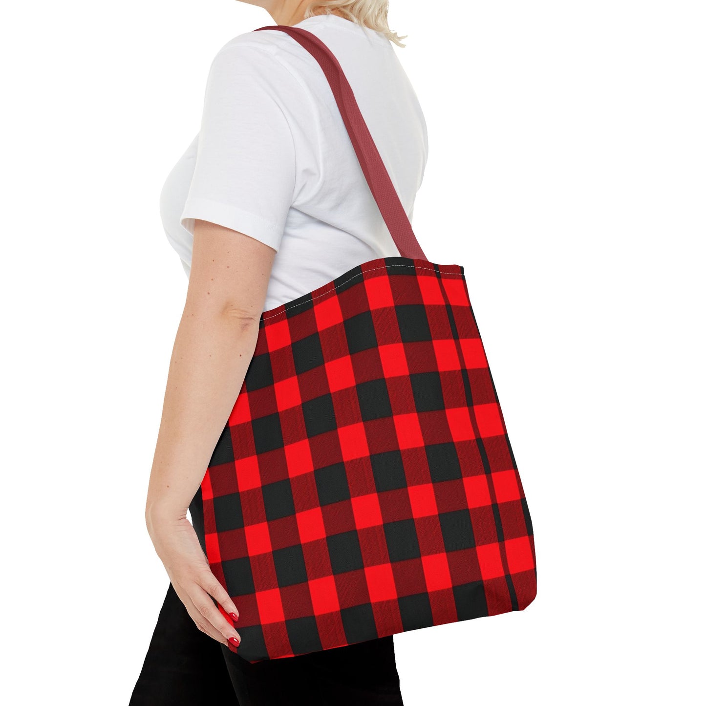 Red and Black Plaid Tote Bag (AOP)