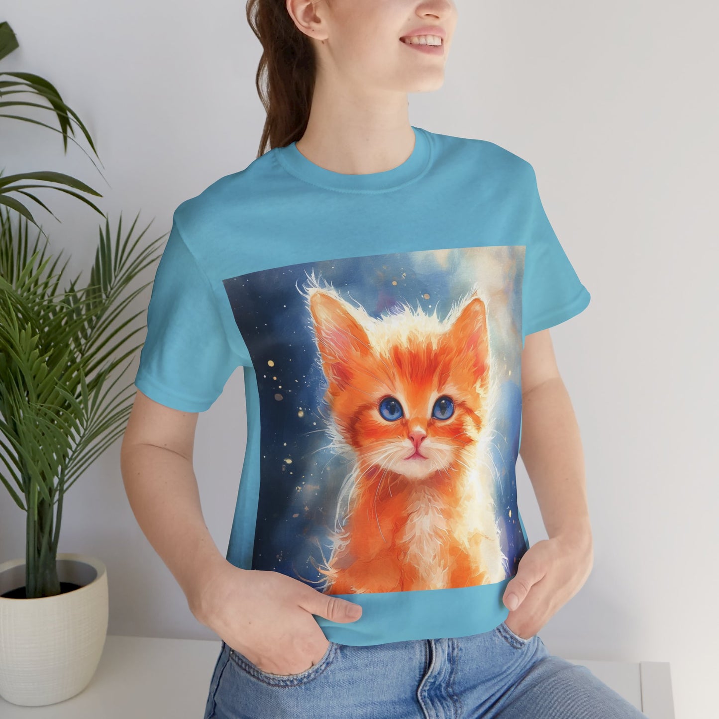 Orange Kitten Unisex Jersey Short Sleeve Tee