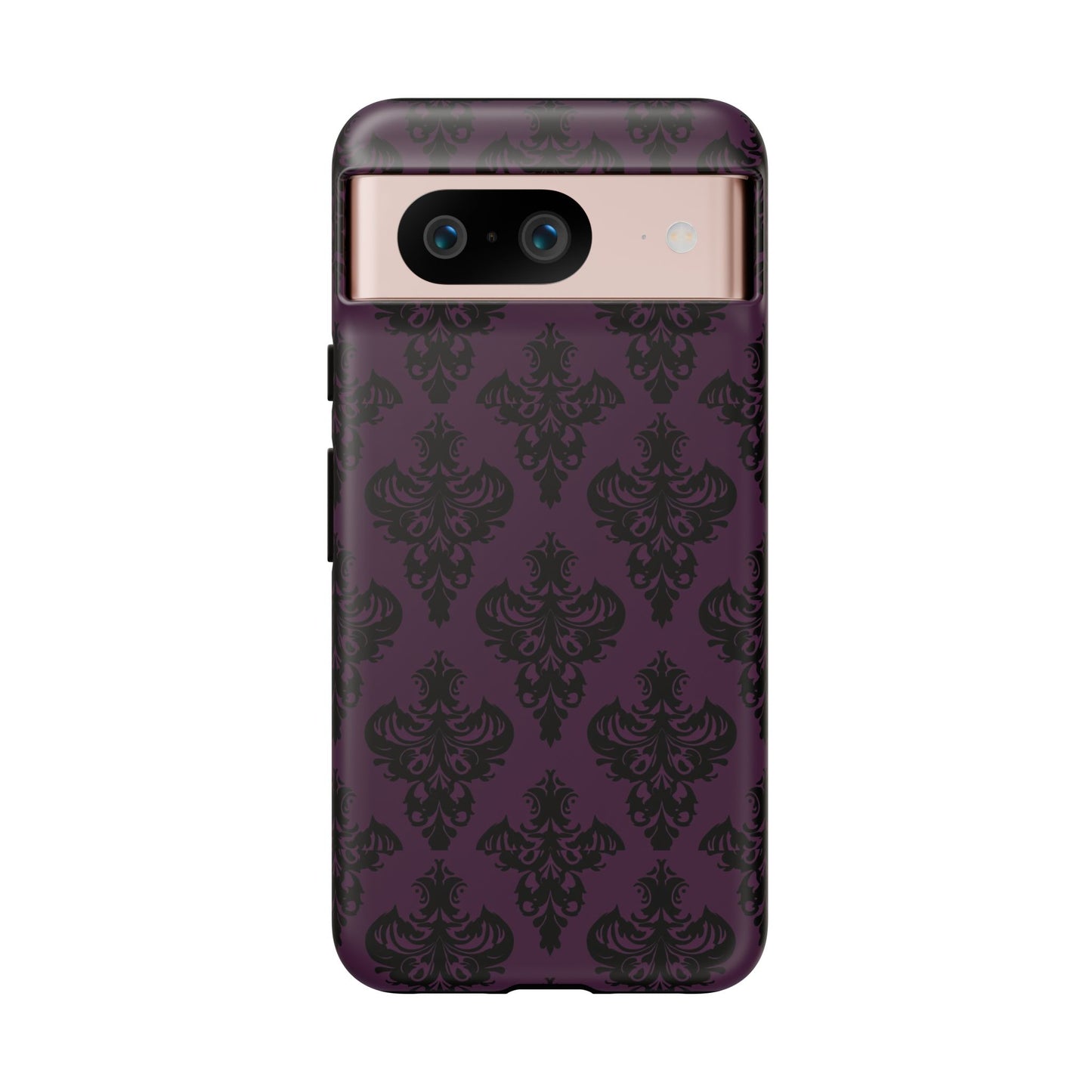 Purple and Black Victorian Damask Pattern Tough Cases