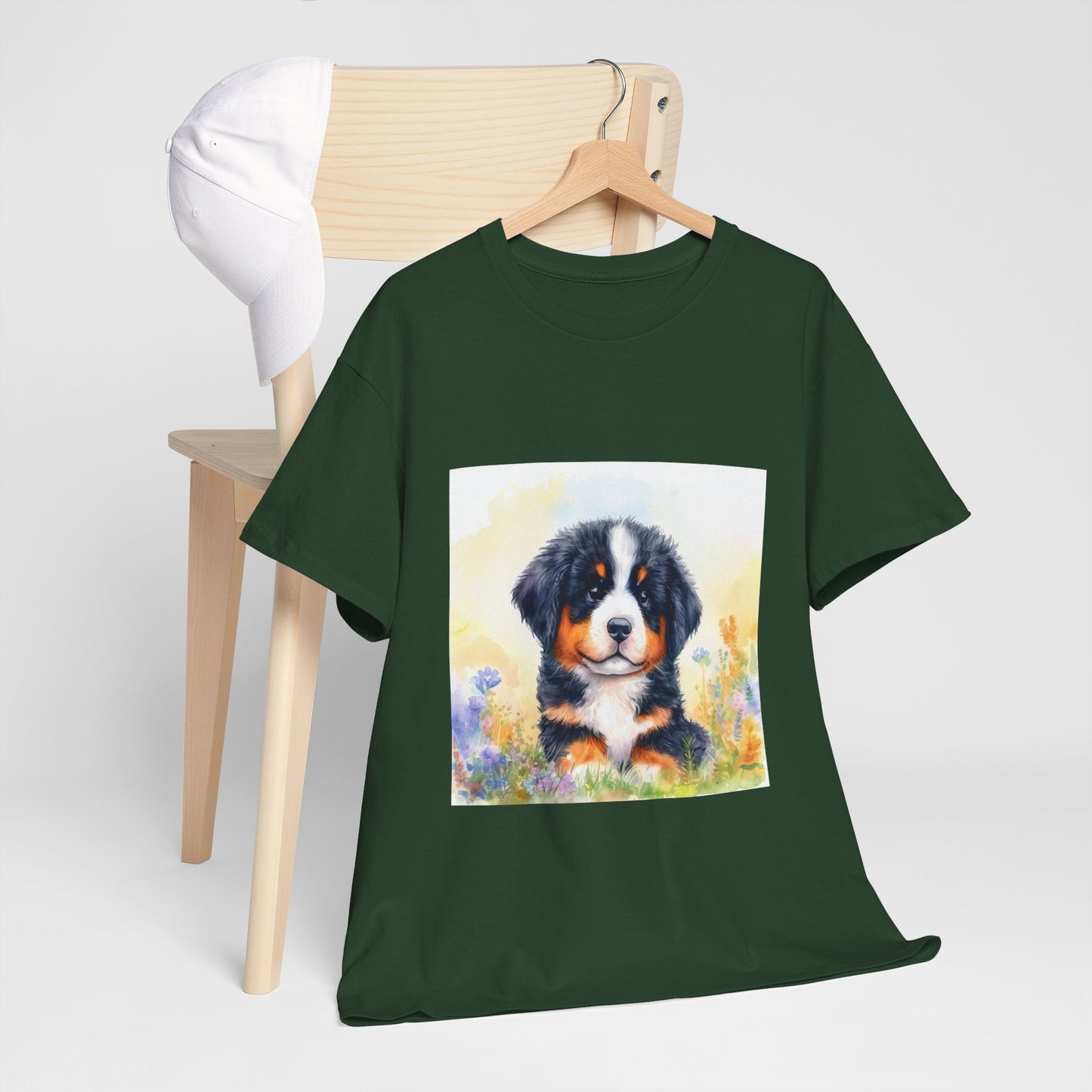 Bernese Mountain Dog Puppy Unisex Heavy Cotton Tee