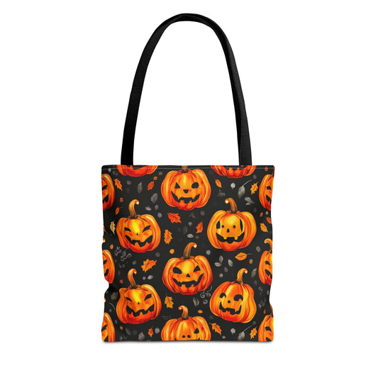 Happy Pumpkin Pattern Tote Bag (AOP)