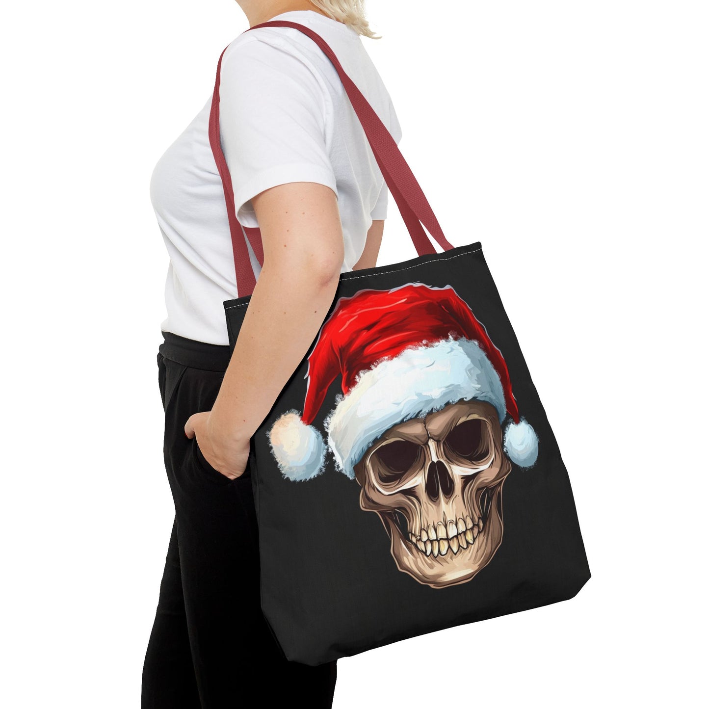 Santa Hat Skull Tote Bag (AOP)