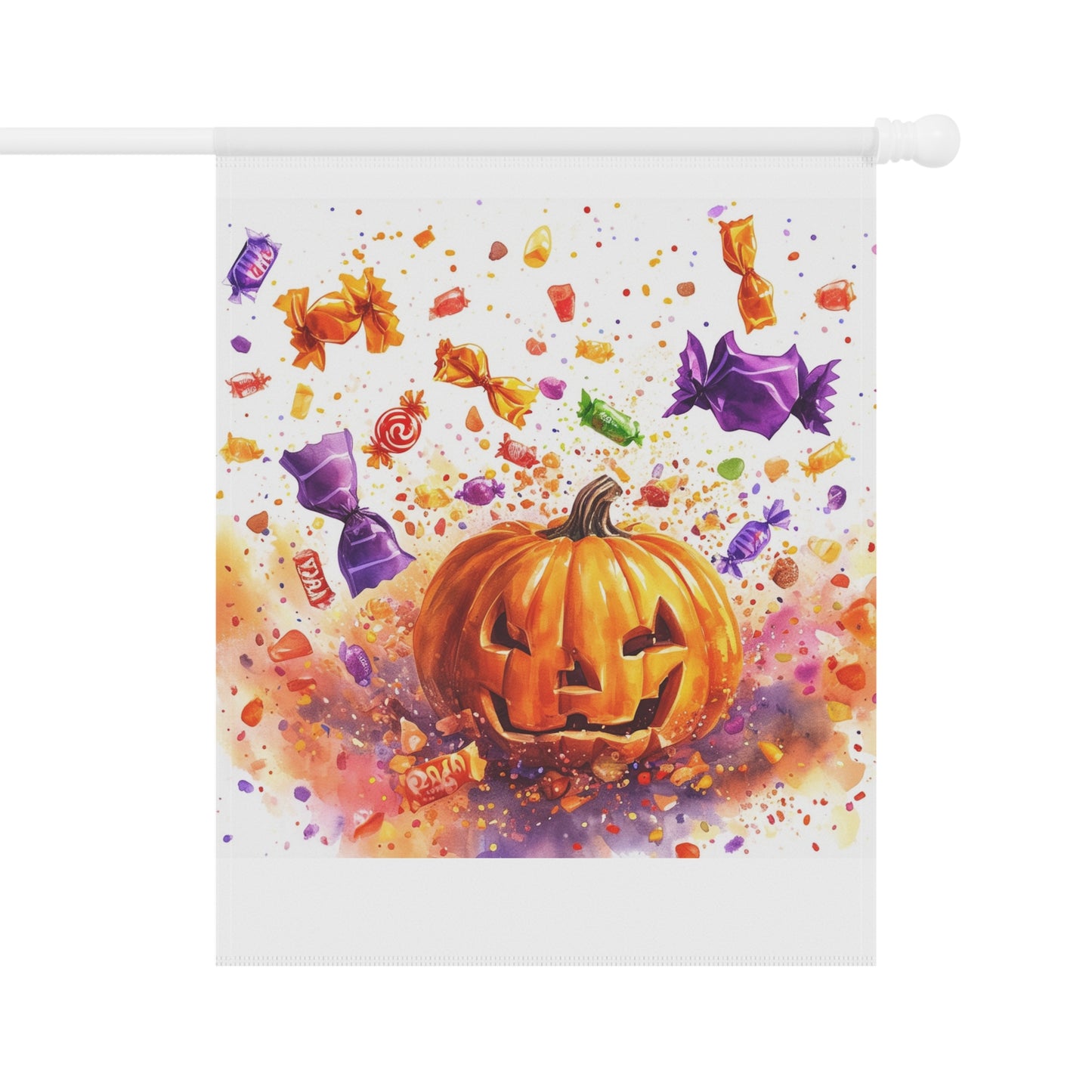 Jack o' Lantern Candy Explosion Garden & House Banner