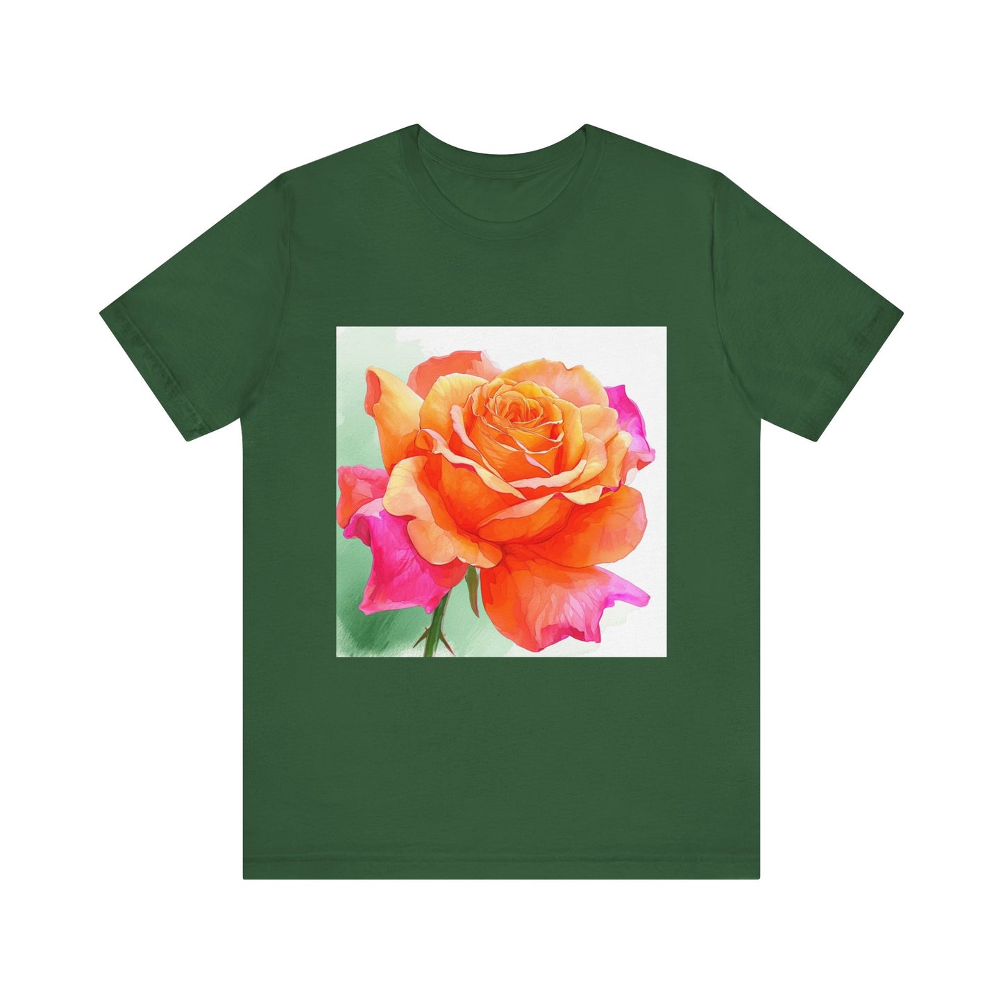 Radiant Rose Art Unisex Jersey Tee - Vibrant Rose Design