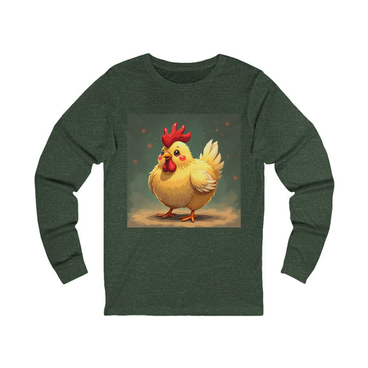 Adorable Cartoon ChickenUnisex Jersey Long Sleeve Tee