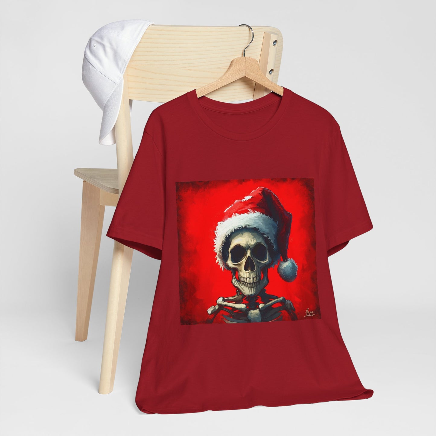 Dark Spooky Skeleton Santa Unisex Jersey Tee