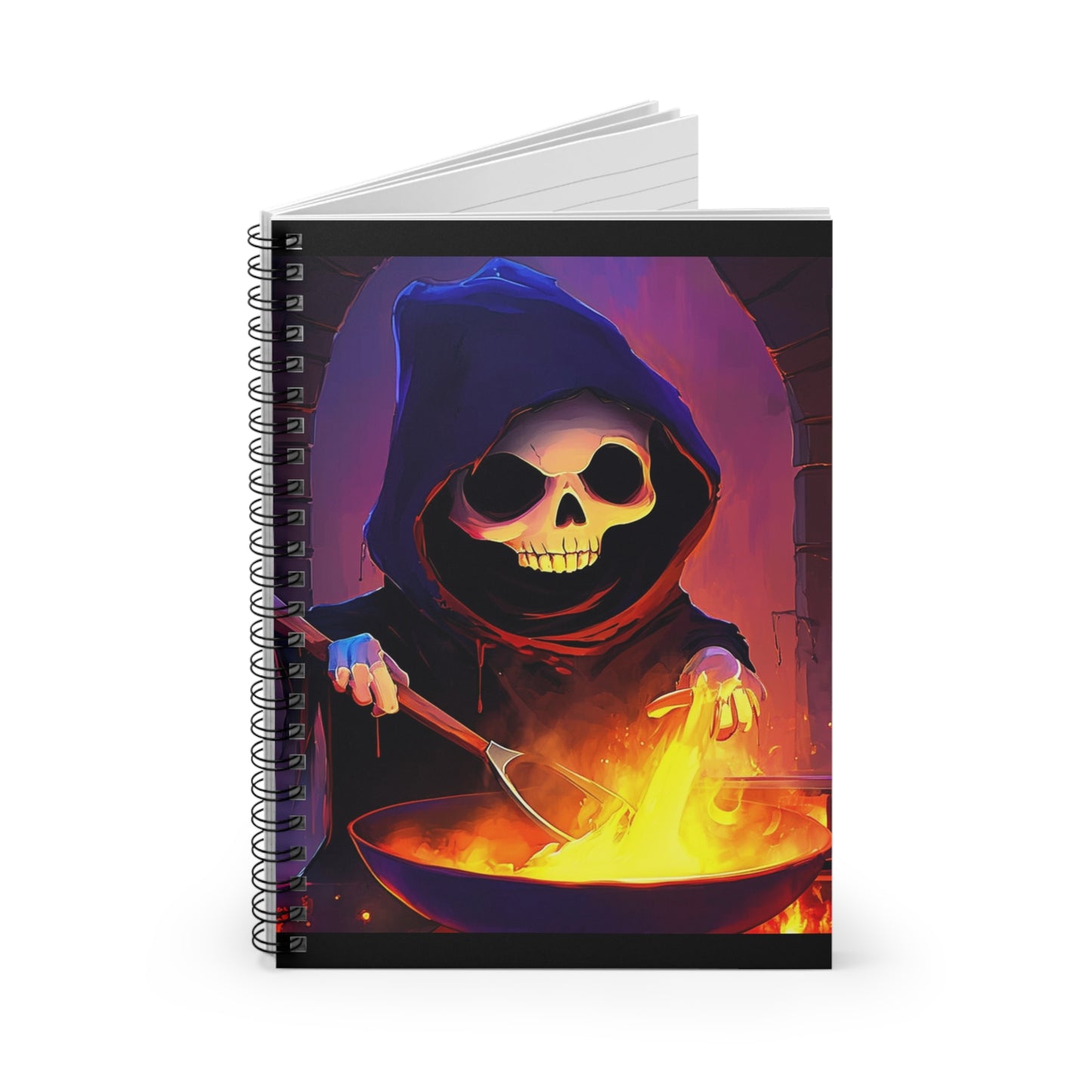 Grim Reaper's Spooky Recipes Spiral Notebook - Ruled Lines for Creative Minds