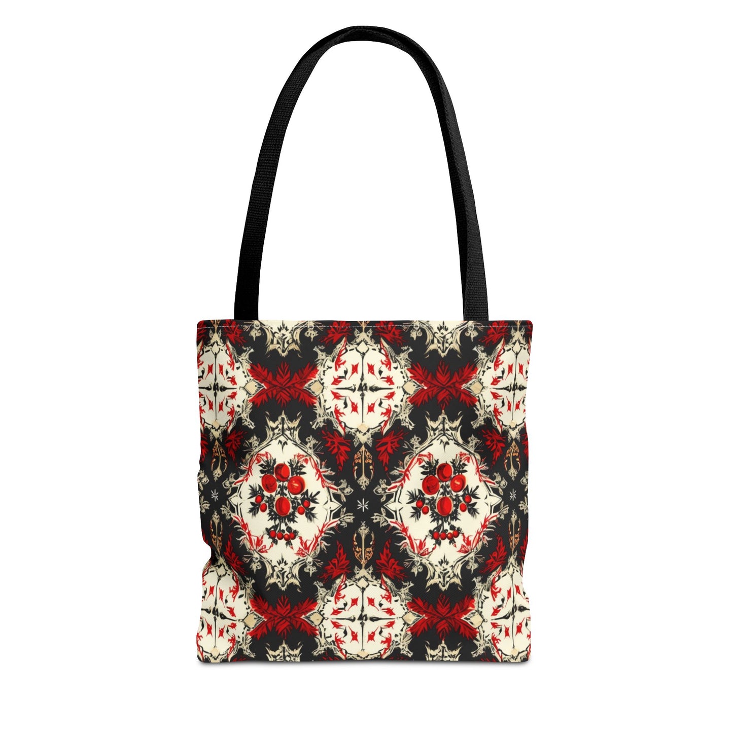 Dark Poinsettia Pattern Tote Bag (AOP)