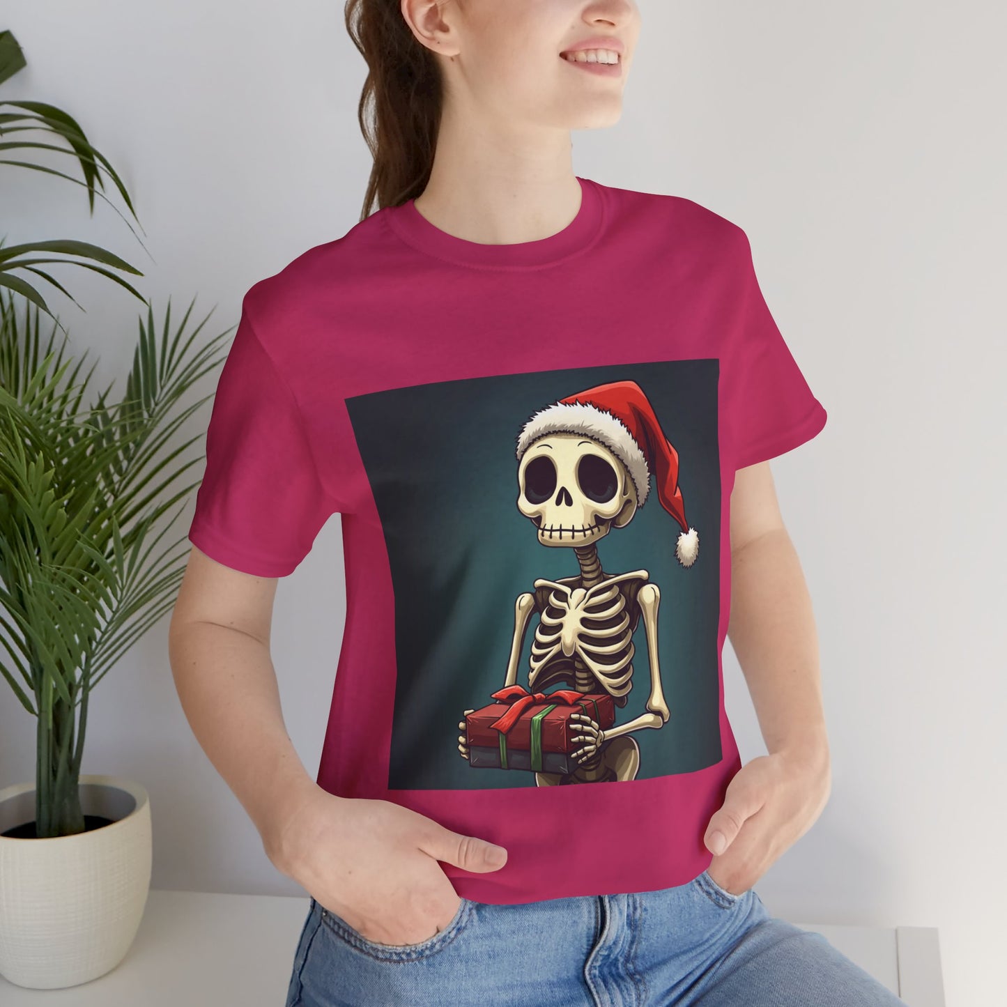 Cute Cartoon Festive Skeleton Unisex Jersey Tee