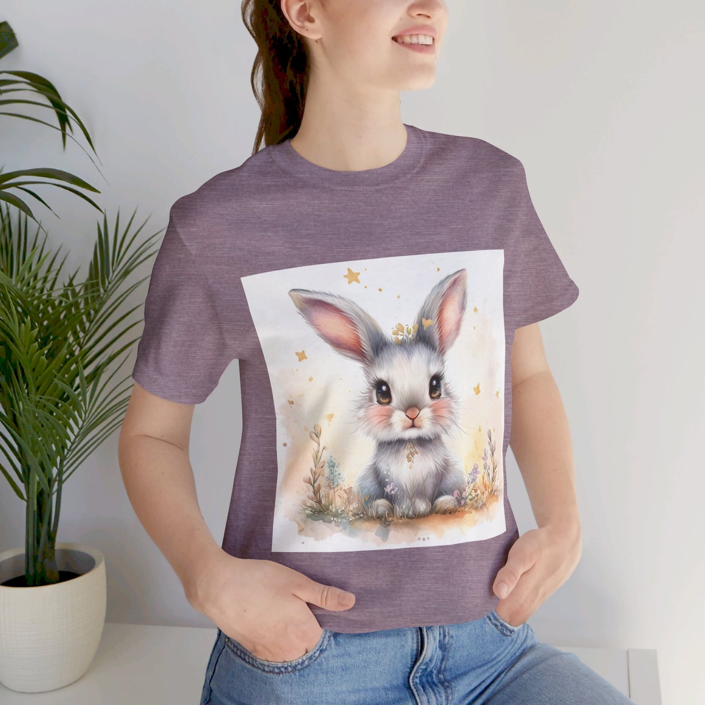 Cute fluffy bunny Unisex Jersey Short Sleeve Tee