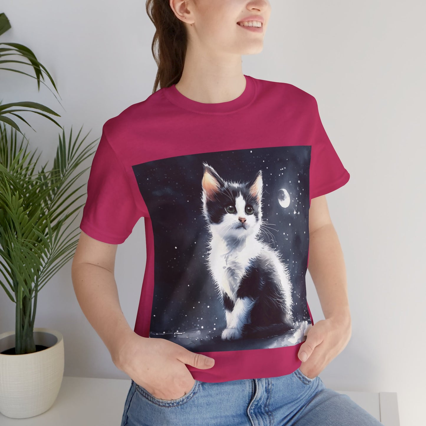 Cute Tuxedo Cat Jersey Short Sleeve Tee