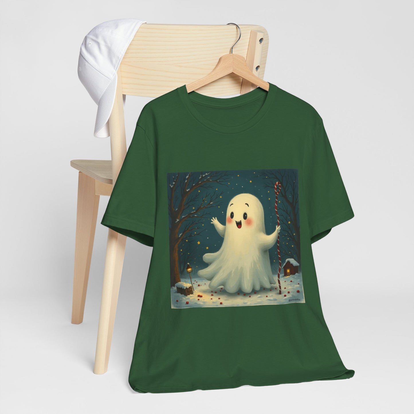 Cute Holiday Ghost Unisex Jersey Tee