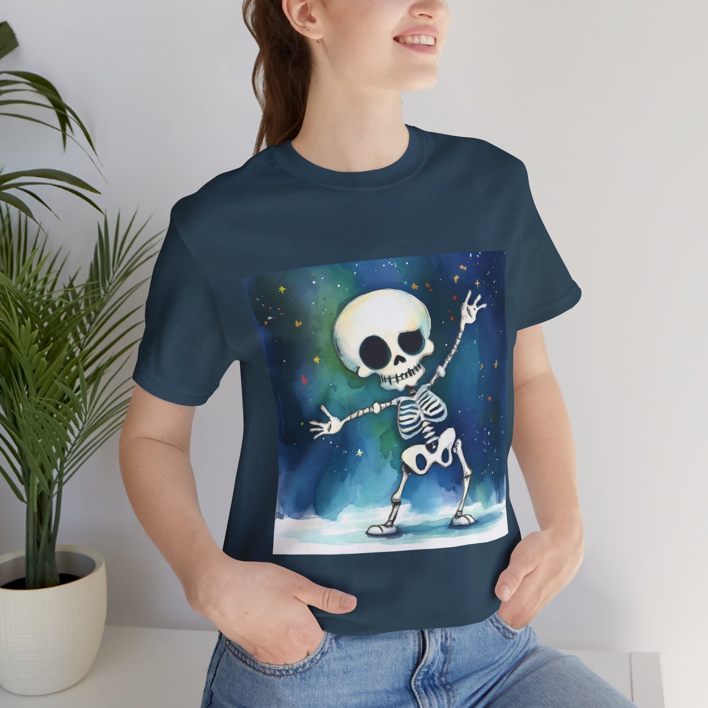 Cute Dancing Skeleton Unisex Jersey Short Sleeve Tee