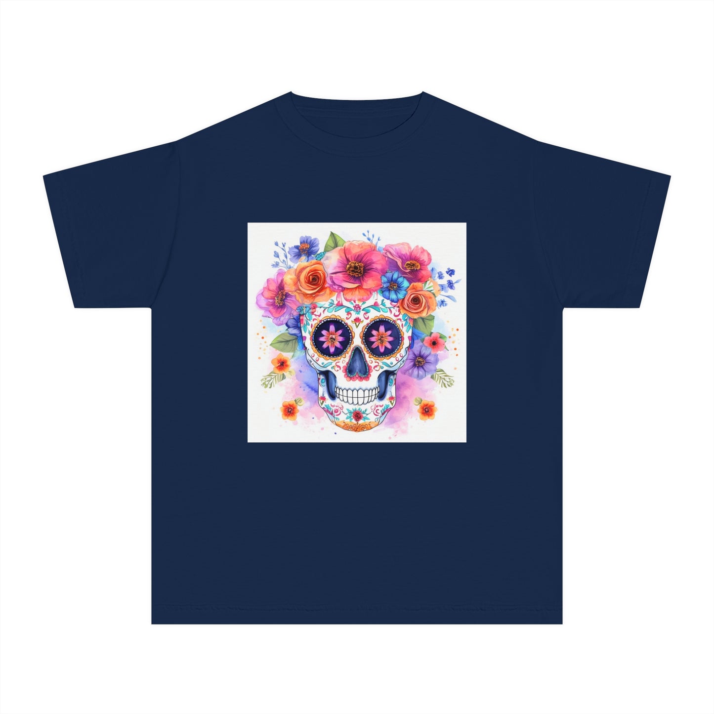 Colorful Sugar Skull Youth Midweight Tee