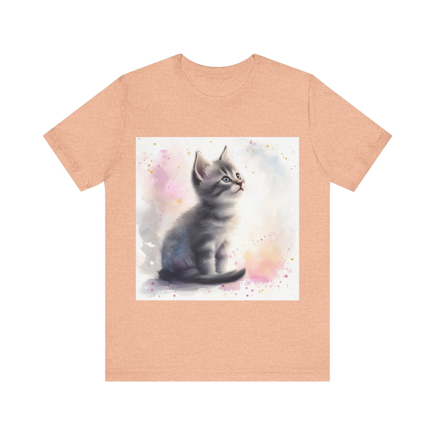 Watercolor Gray Kitten Unisex Jersey Short Sleeve Tee