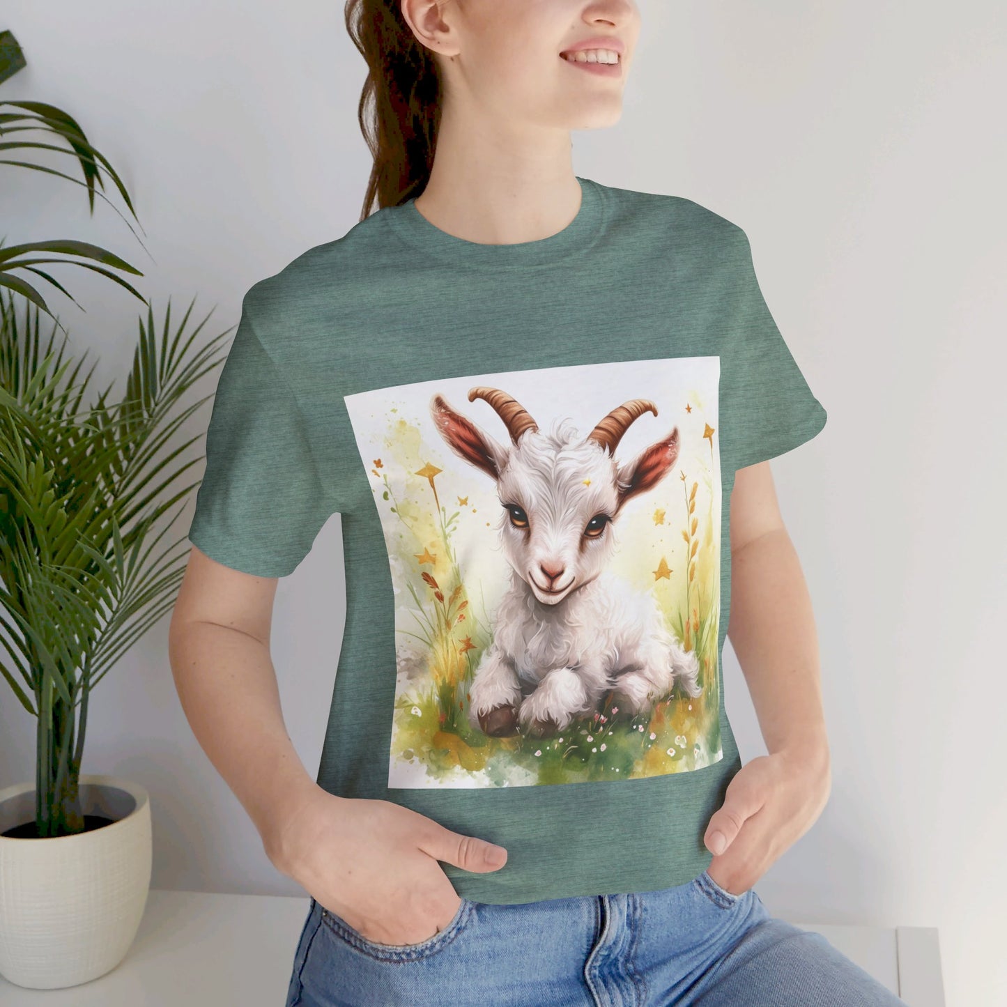 Cute Goat Unisex Jersey Short Sleeve Tee