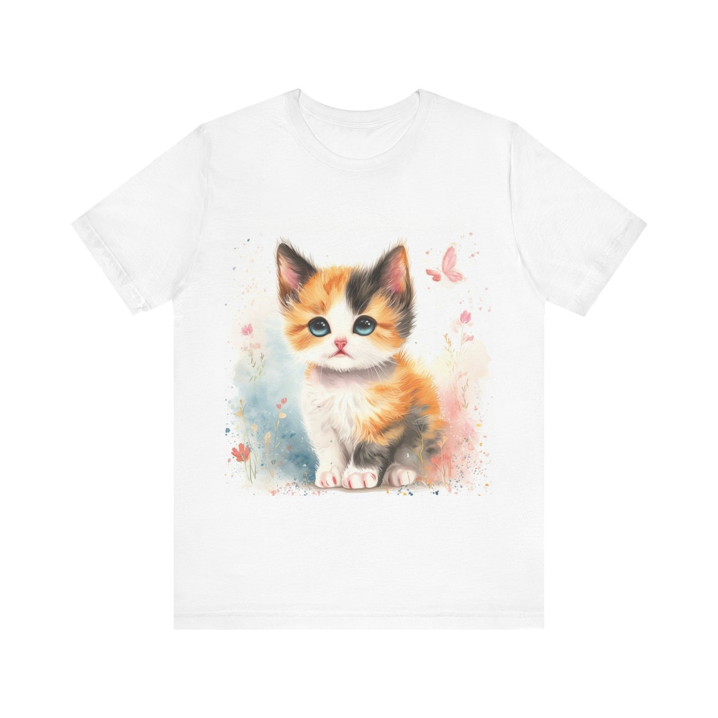 Butterfly Calico Kitten Unisex Jersey Short Sleeve Tee