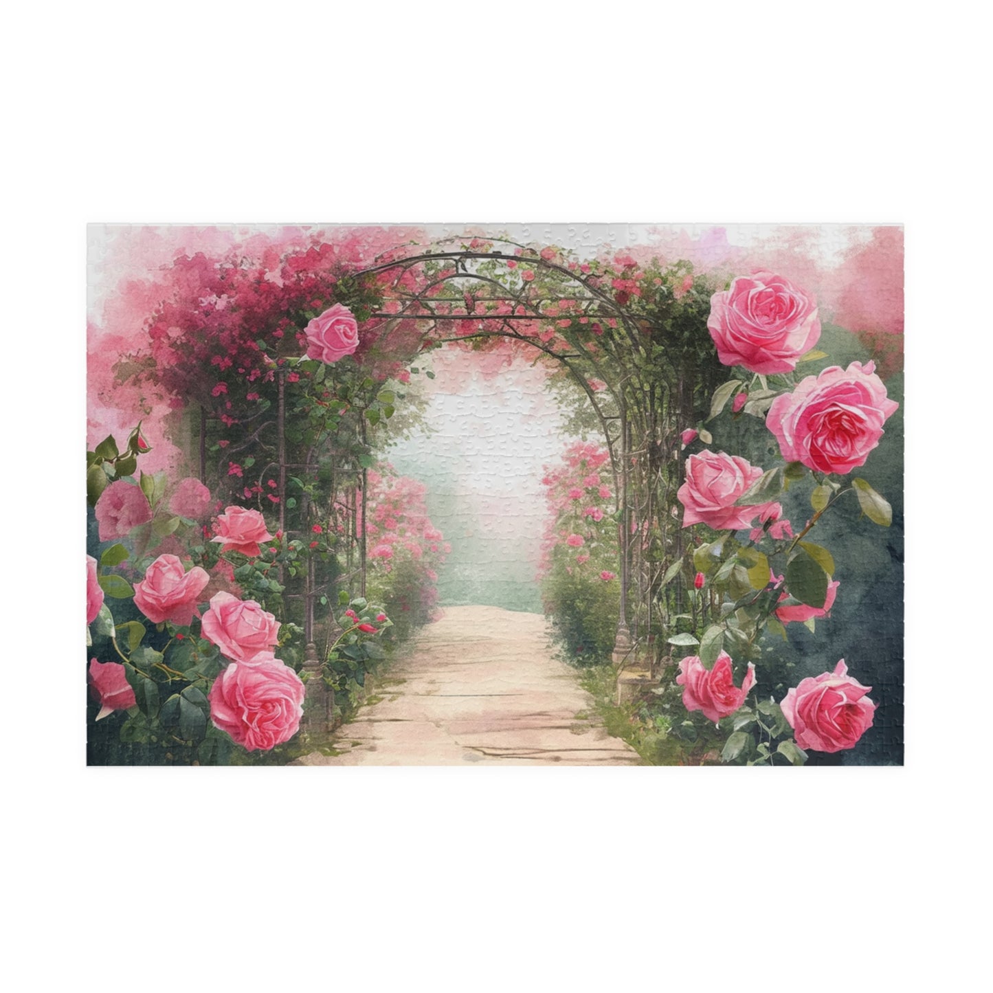 Pink Rose Archway Puzzle (110, 252, 520, 1014-piece)