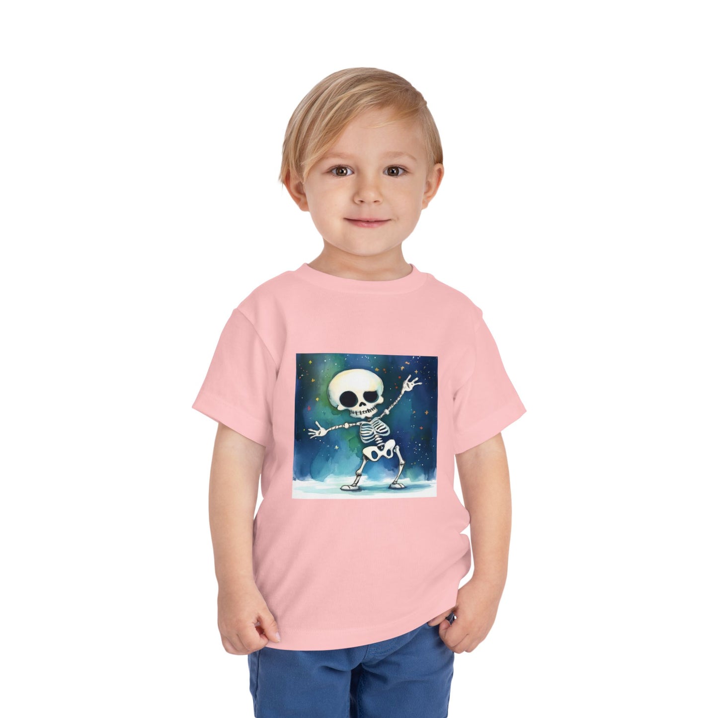 Cute Dancing Skeleton Toddler Short Sleeve Tee