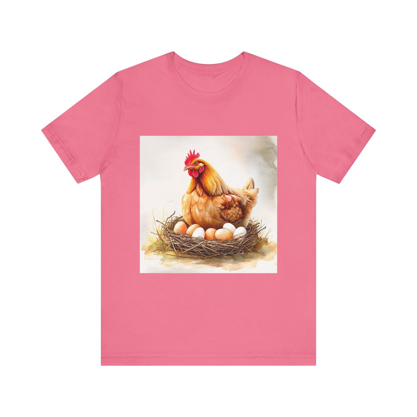 Hen Sitting on Eggs Unisex Jersey Short Sleeve Tee