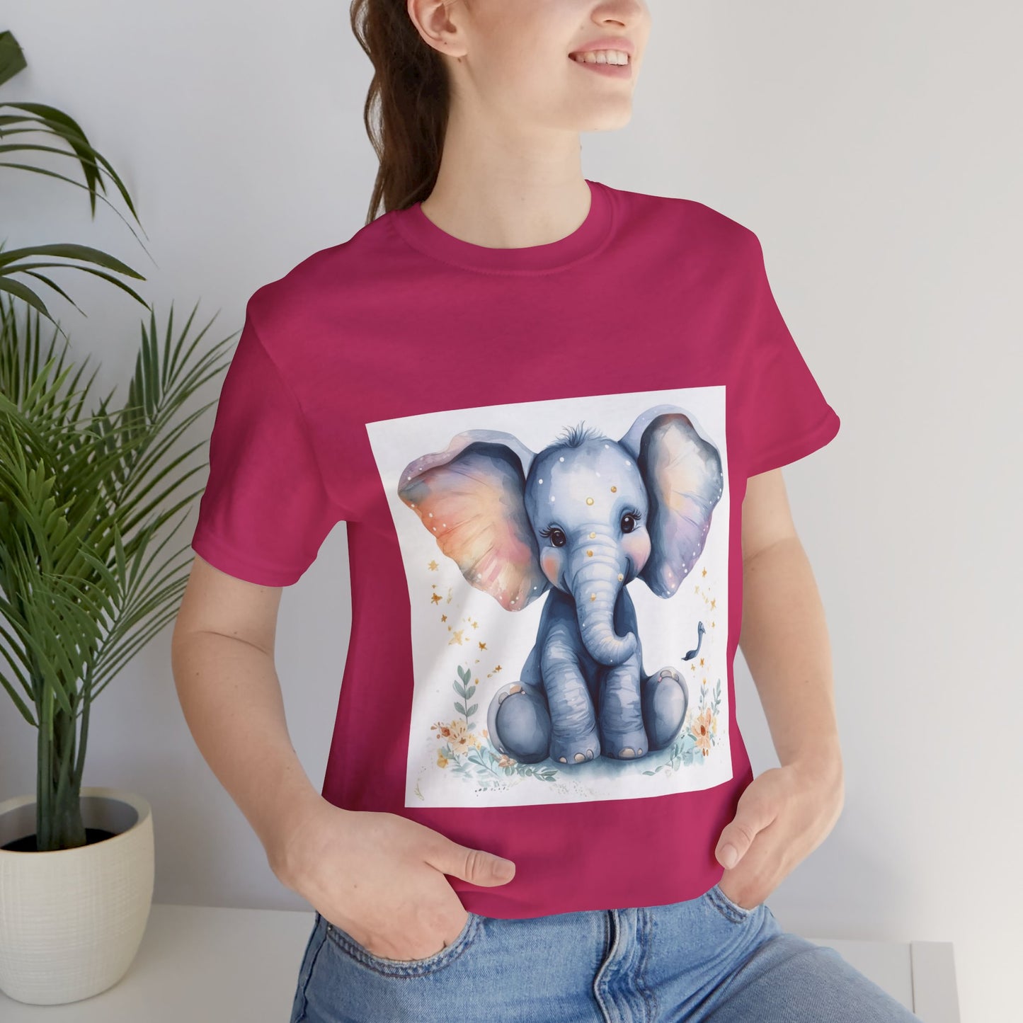 Adorable Baby Elephant Unisex Jersey Short Sleeve Tee