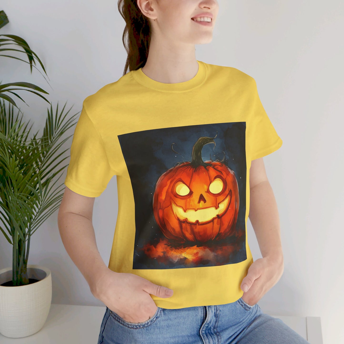 Cute Creepy Jack o Lantern Unisex Jersey Short Sleeve Tee