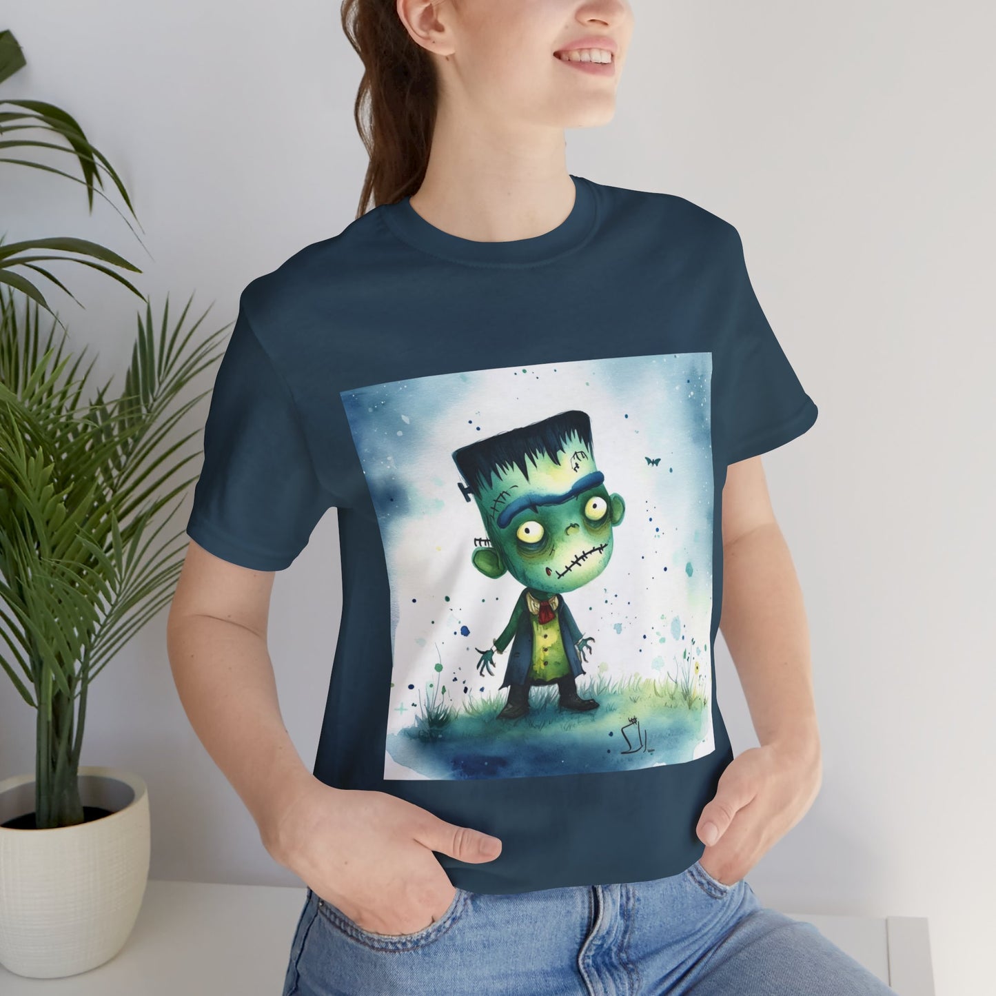 Cute Frankenstein Unisex Jersey Short Sleeve Tee