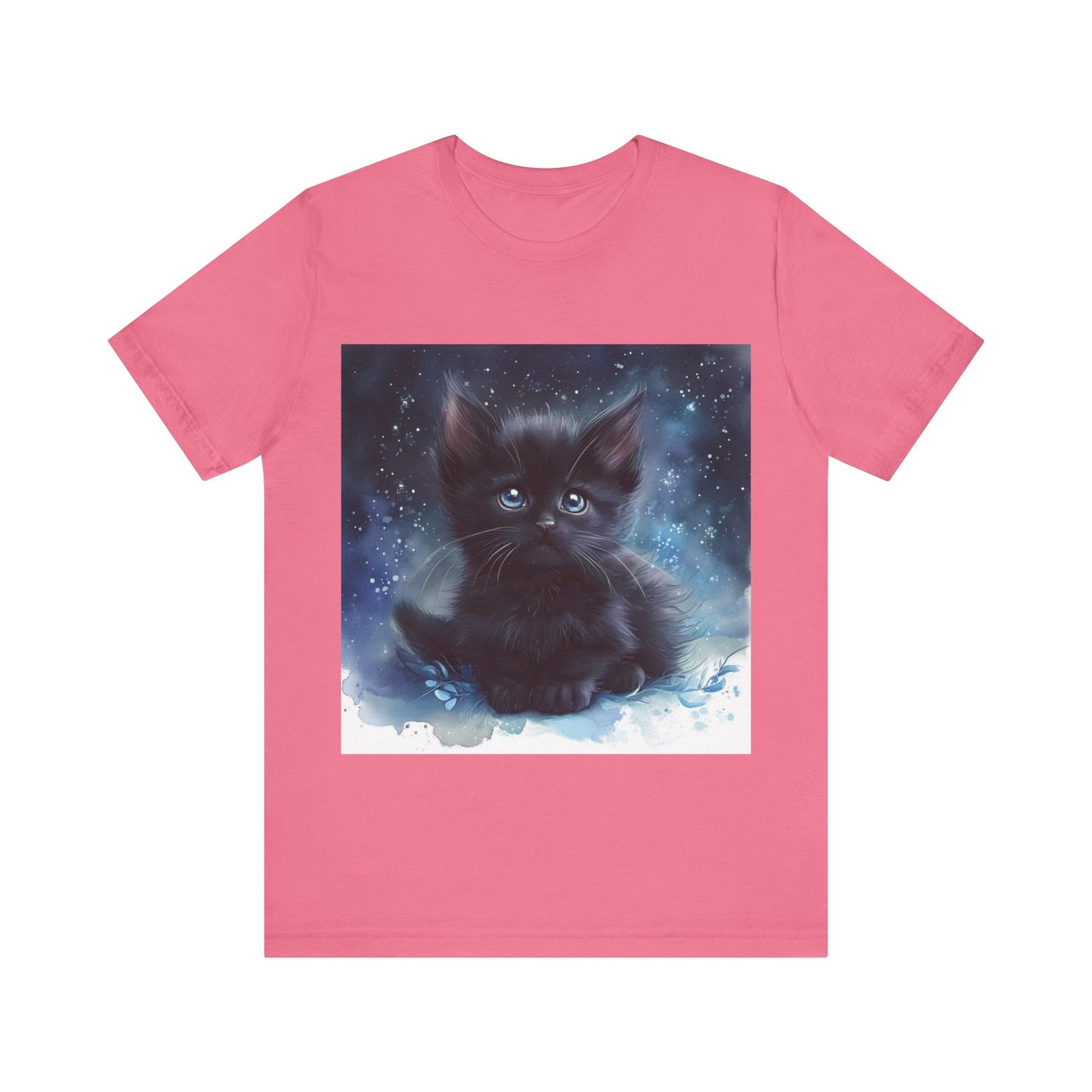 Starry Sky Black Kitten Unisex Jersey Short Sleeve Tee