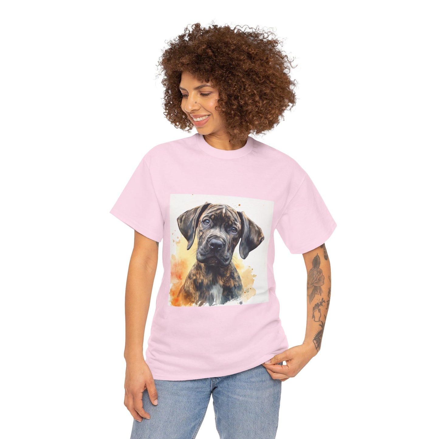 Brindle Great Dane Puppy Unisex Heavy Cotton Tee