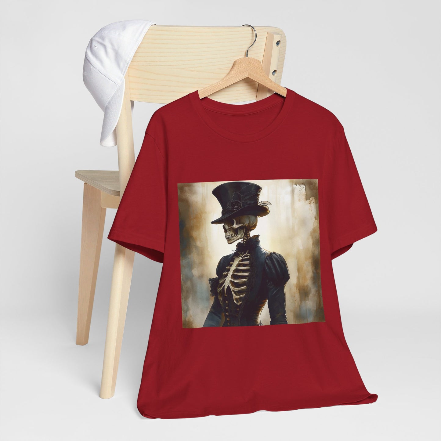 Top Hat Victorian Skeleton Unisex Jersey Short Sleeve Tee