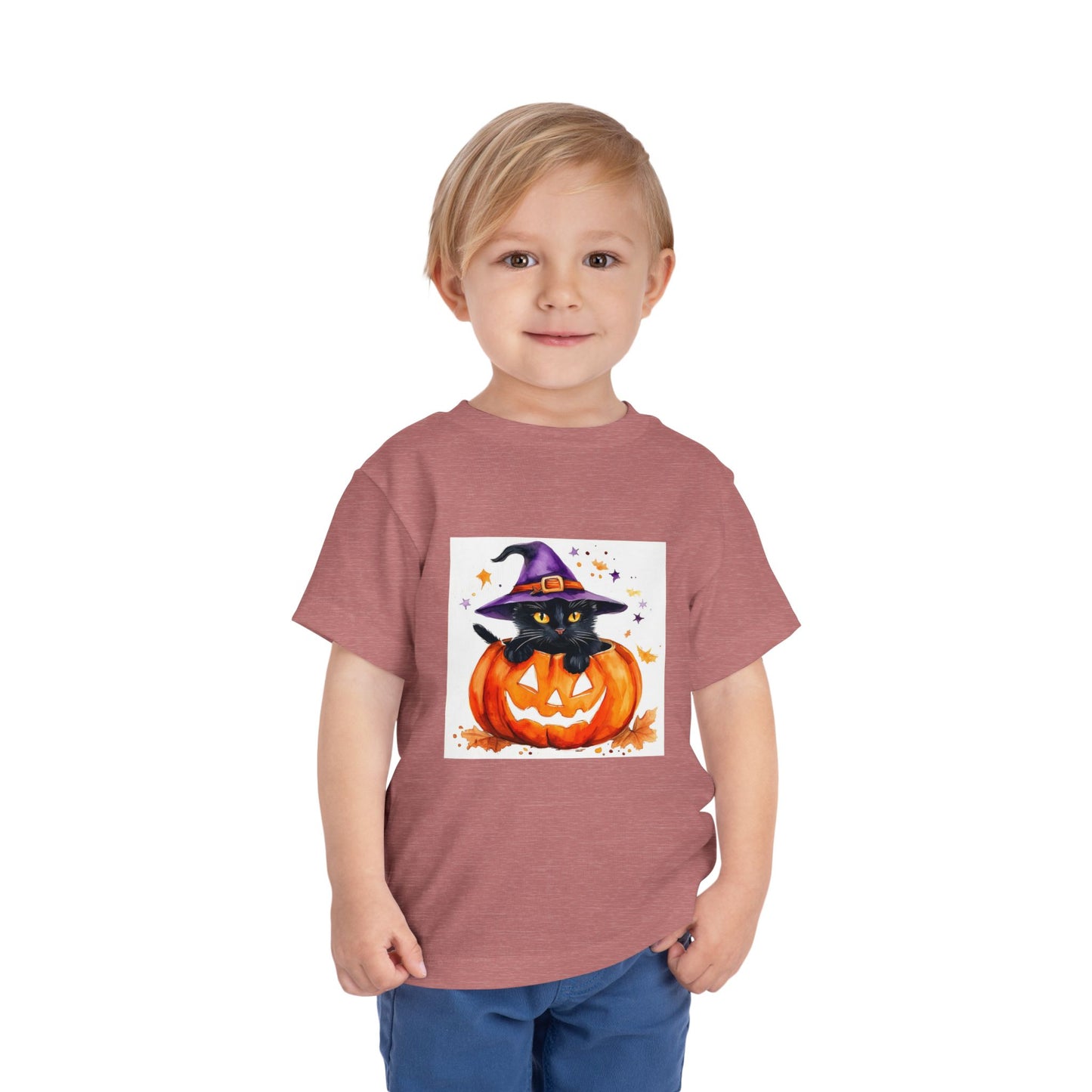 Cute Halloween Cat Toddler Short Sleeve Tee