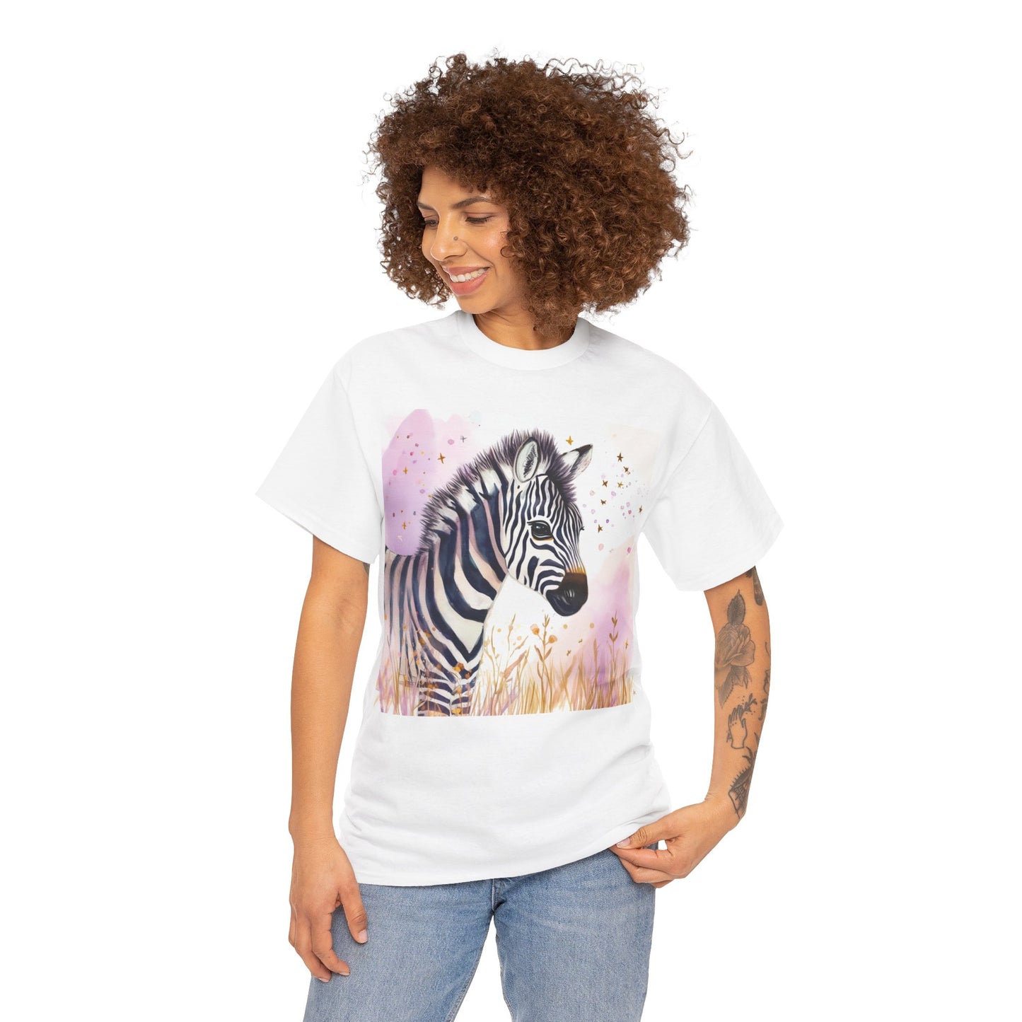 Fuzzy Zebra Unisex Heavy Cotton Tee