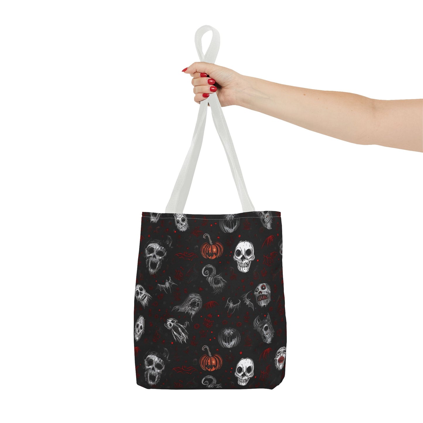 Scary Halloween Pattern Tote Bag (AOP)