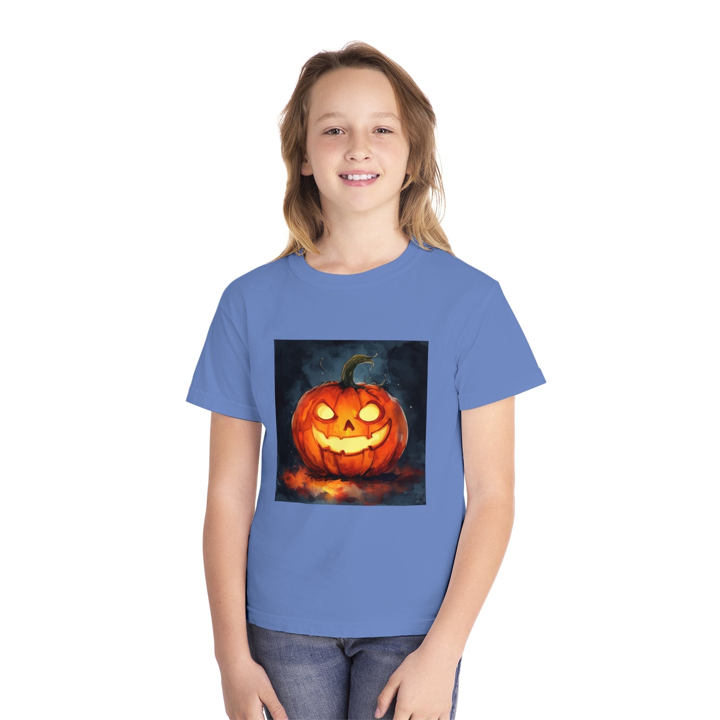 Cute Creepy Jack o' Lantern Youth Midweight Tee