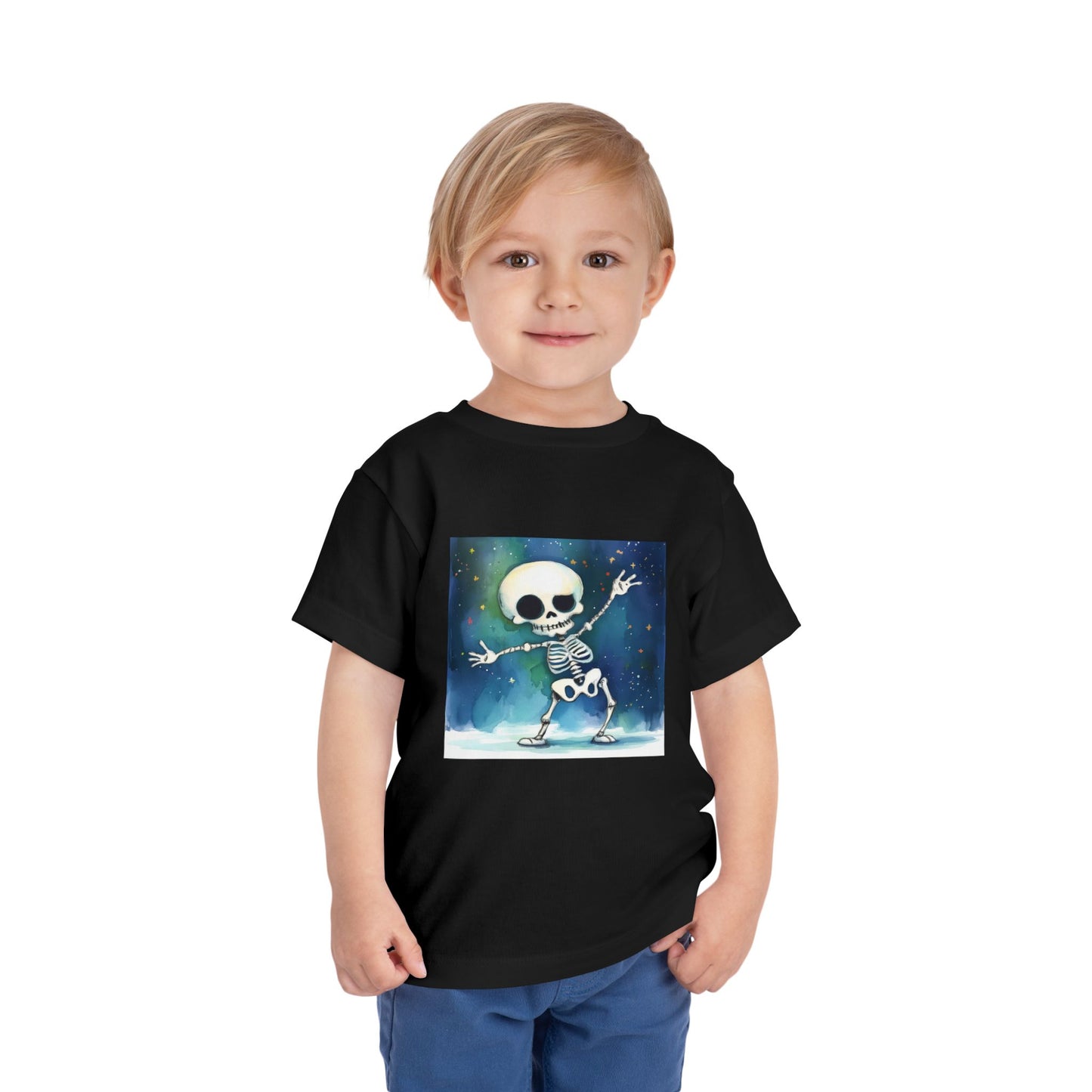 Cute Dancing Skeleton Toddler Short Sleeve Tee