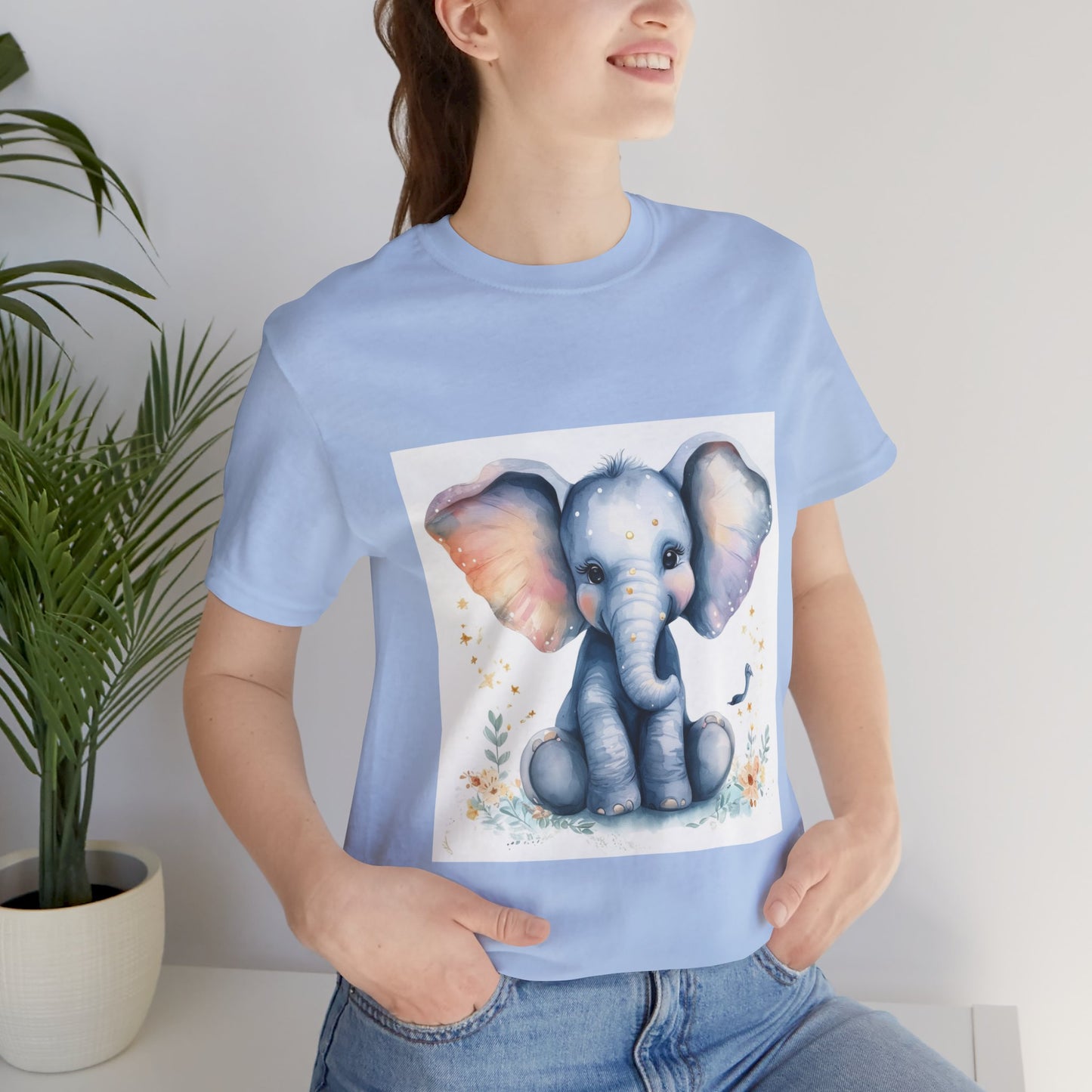 Adorable Baby Elephant Unisex Jersey Short Sleeve Tee