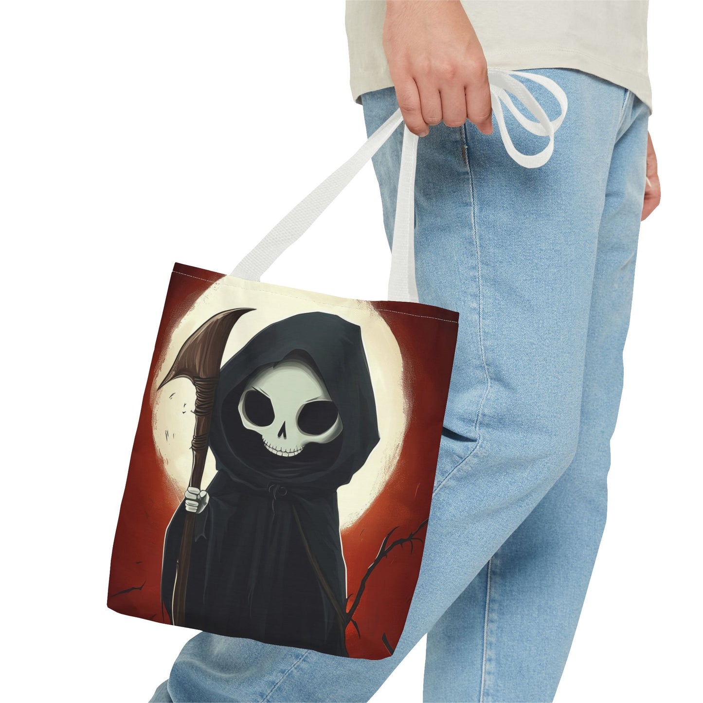 Cute Grim Reaper Tote Bag (AOP)