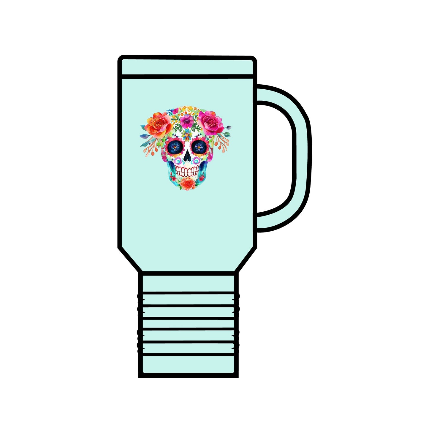 Day of the Dead Sugar Skull Insulated Travel Mug, 40oz